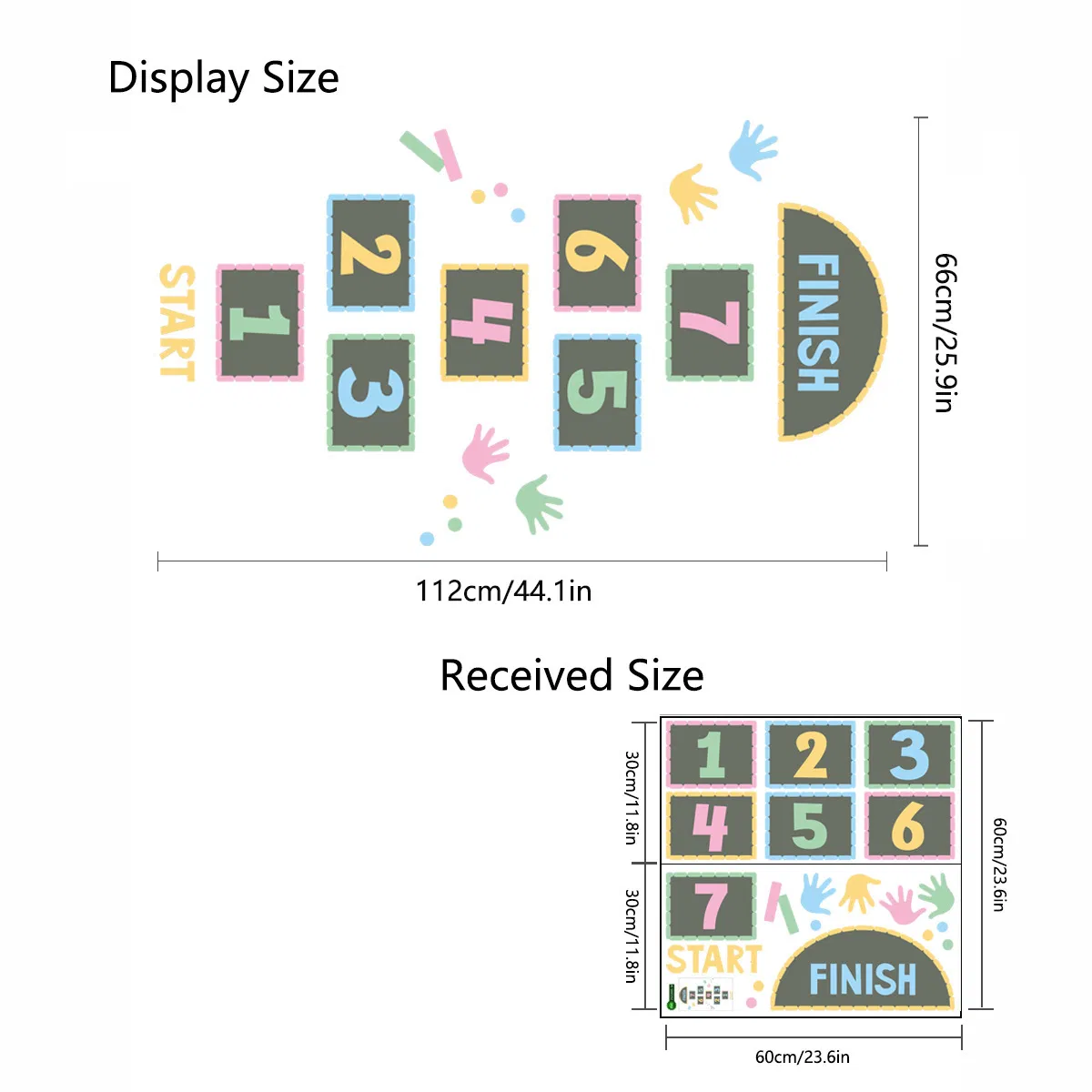 Digital Jump Grid Jump House Children′ S Game Creative Cartoon Wall Decal Sticker