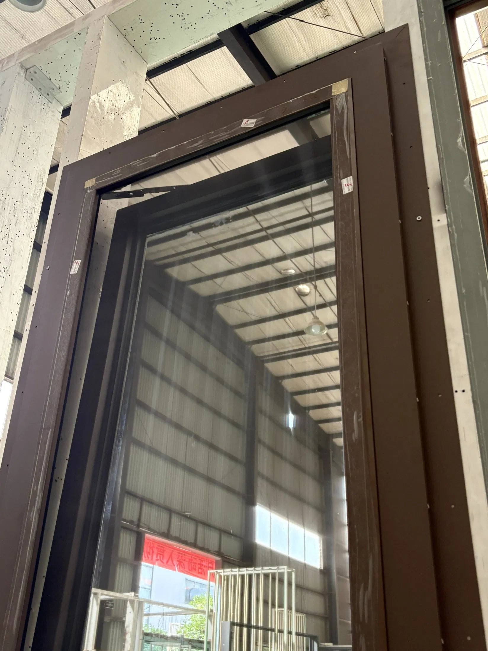 High-End Custom Thermal Break Aluminum Wooden Composite Window with Guardrail Glass