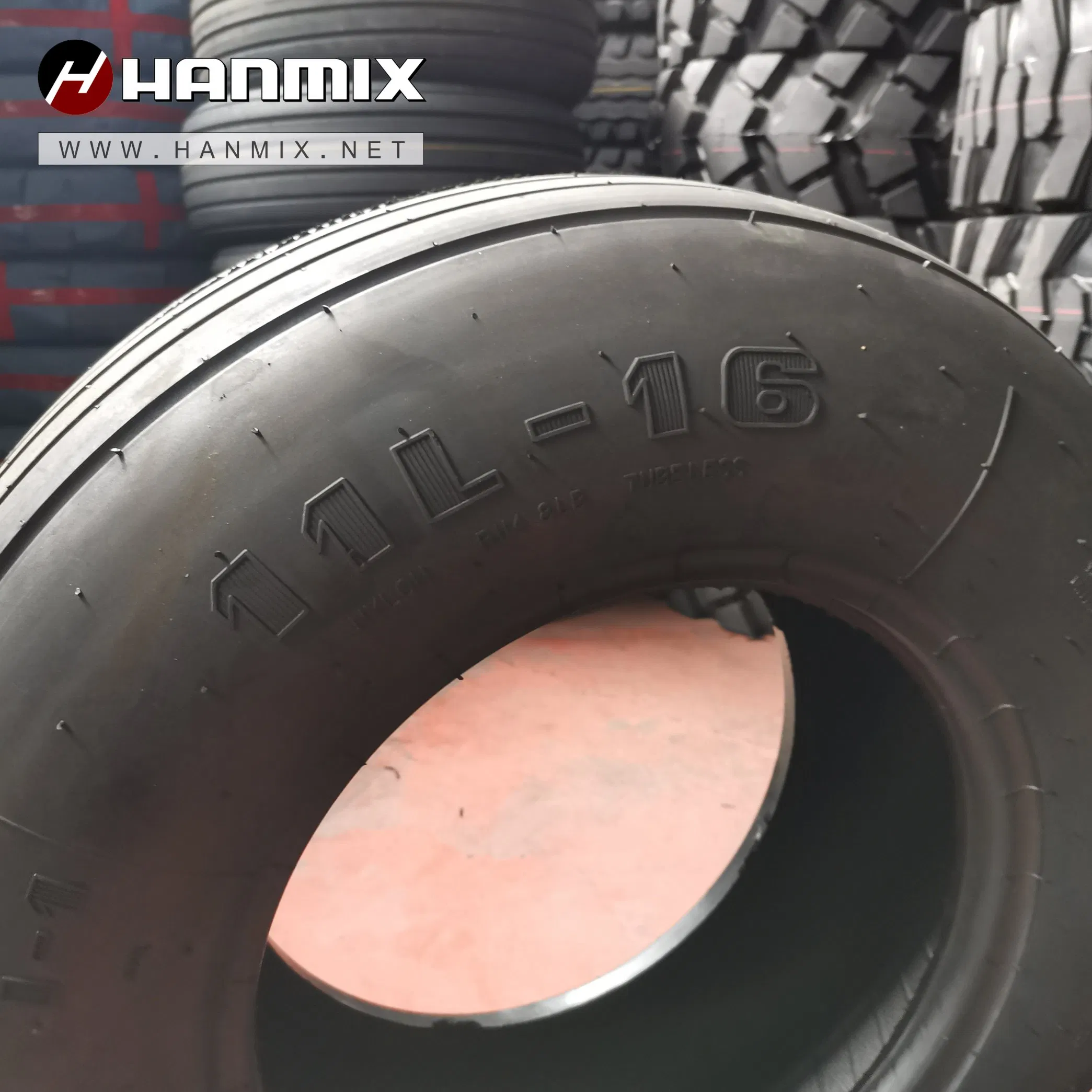 Шина цельнолитая резиновая Hanmix для трактора и комбайна 600-16, 750-16, 760L-15