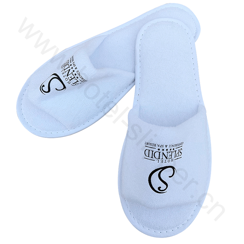 Customized Logo Open Toe Disposable Slippers Hotel Amenities Supplies