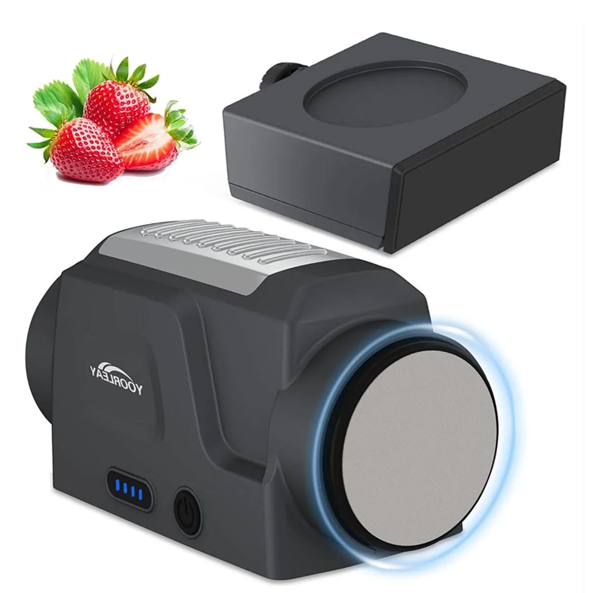 Electric Rolling Knife Sharpener Rechargeable Battery Dual-Head 10W Multi-Angle 15~32° Adjustable Sharpening Kitchen Knife Grinder