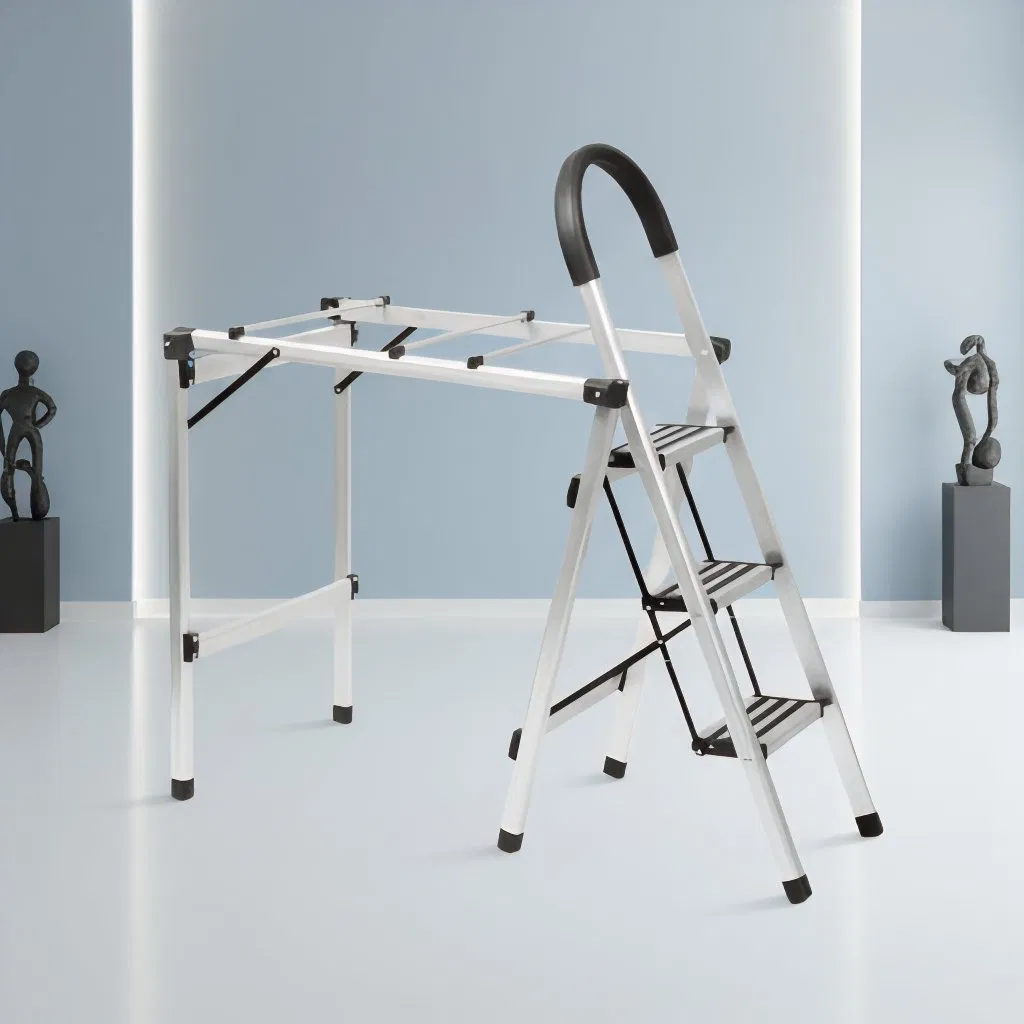 Space Saving Folding Drying Ladder Multi Functional Ladder for Home Use