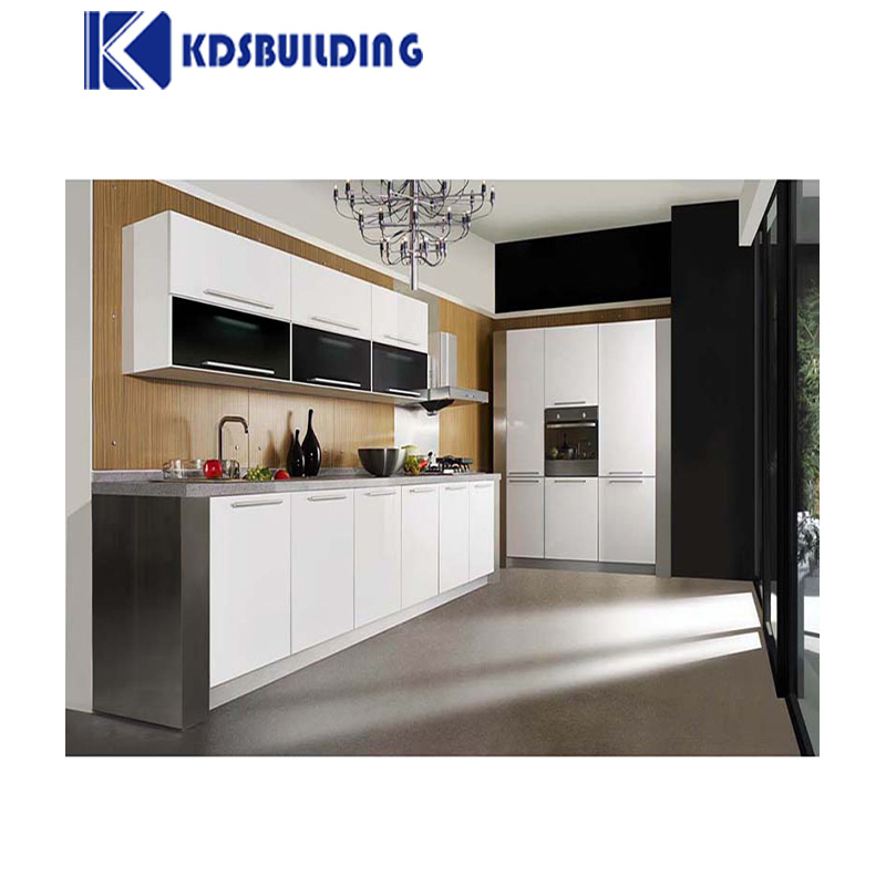 High Glossy Lacquer Finished Small Modular French Style Kitchen Designs Kitchen Cabinet