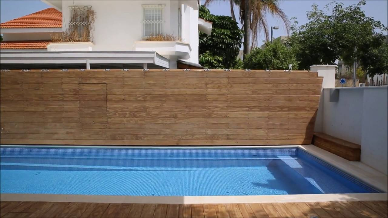 Folding WPC Inflatable Swimming Pool Cover Automatic