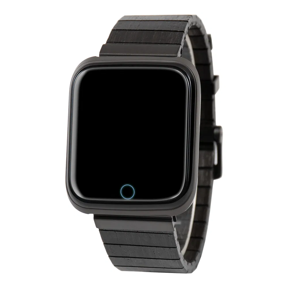 Bewell Square Metal Sandalwood Smart Watch with Mobile Phone System Watches Men Wrist Support Ios and Android System Sport Watch