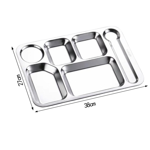Elegant Stainless Steel Divided Serving Tray with Galvanized Surface Finish