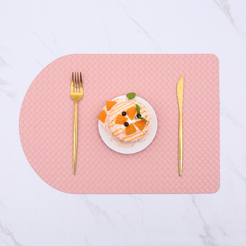 Cowhide Pattern Faux Leather Placemats Heat Resistant Non-Slip Waterproof Wipeable Washable Kitchen Dining PU Table Place Mats