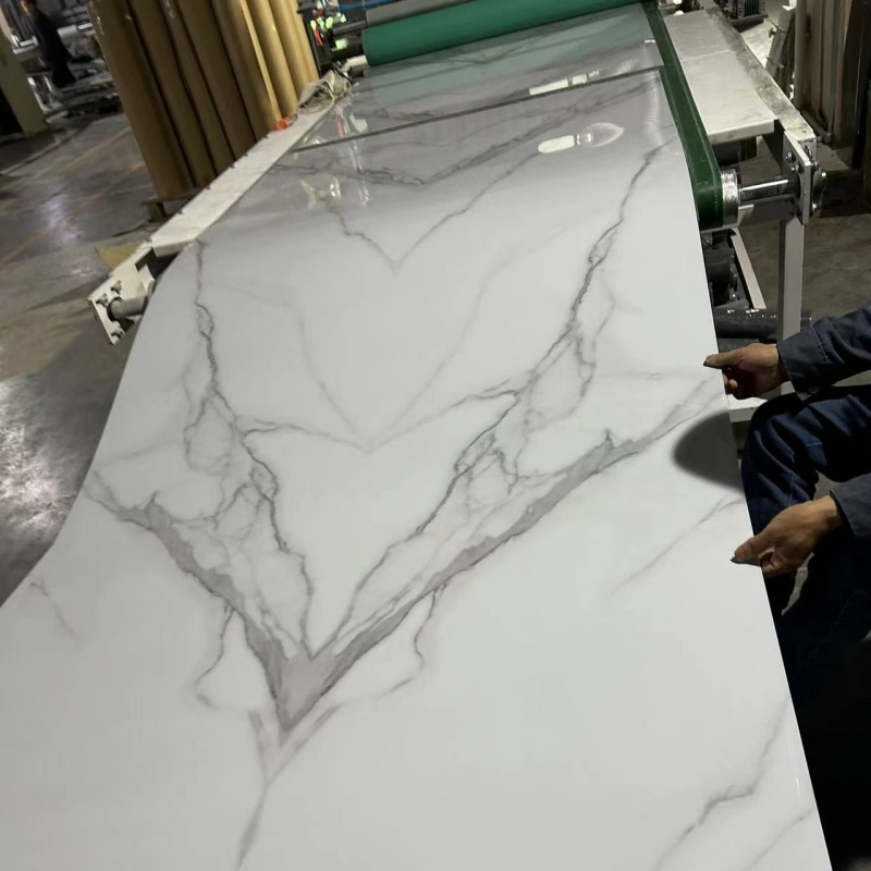 High Gloss PVC Fence Decorative Wall Panel Interior UV Marble Panel