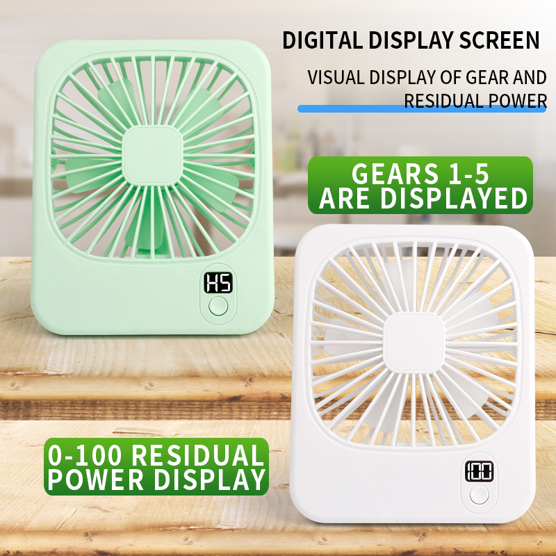 USB вентилятор настольный с цифровым дисплеем, 5 скоростей