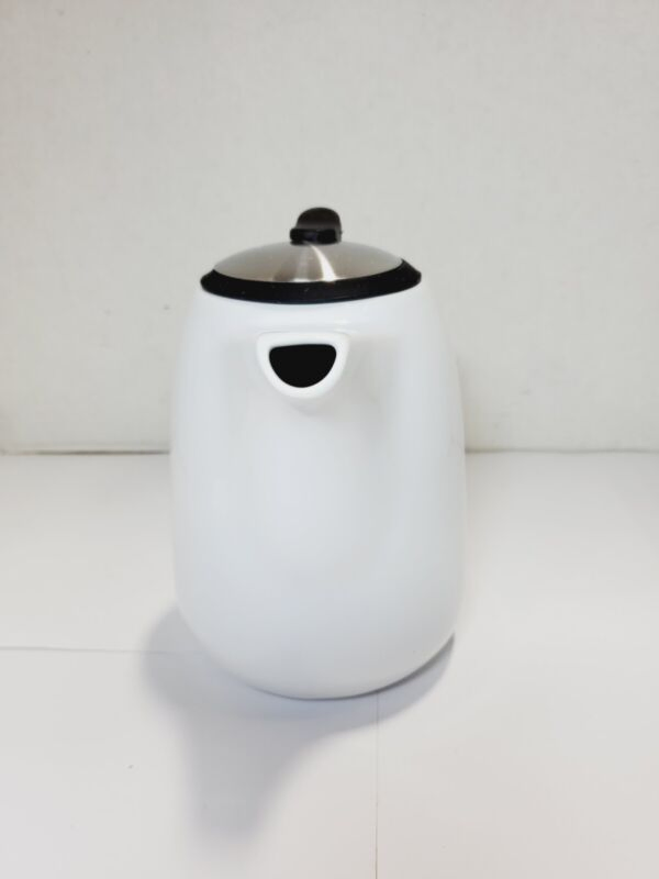 Modern White Large Capacity Ceramic Teapot with Stainless Steel Infuser