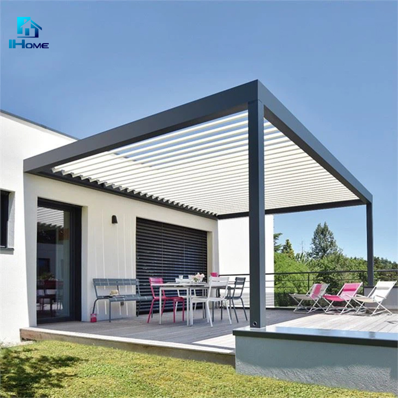 Customized Design Prefabricated Automatic Foldable Pergola Nordic Sun Rooms Balcone Garden Exterior Design Aluminum Veranda