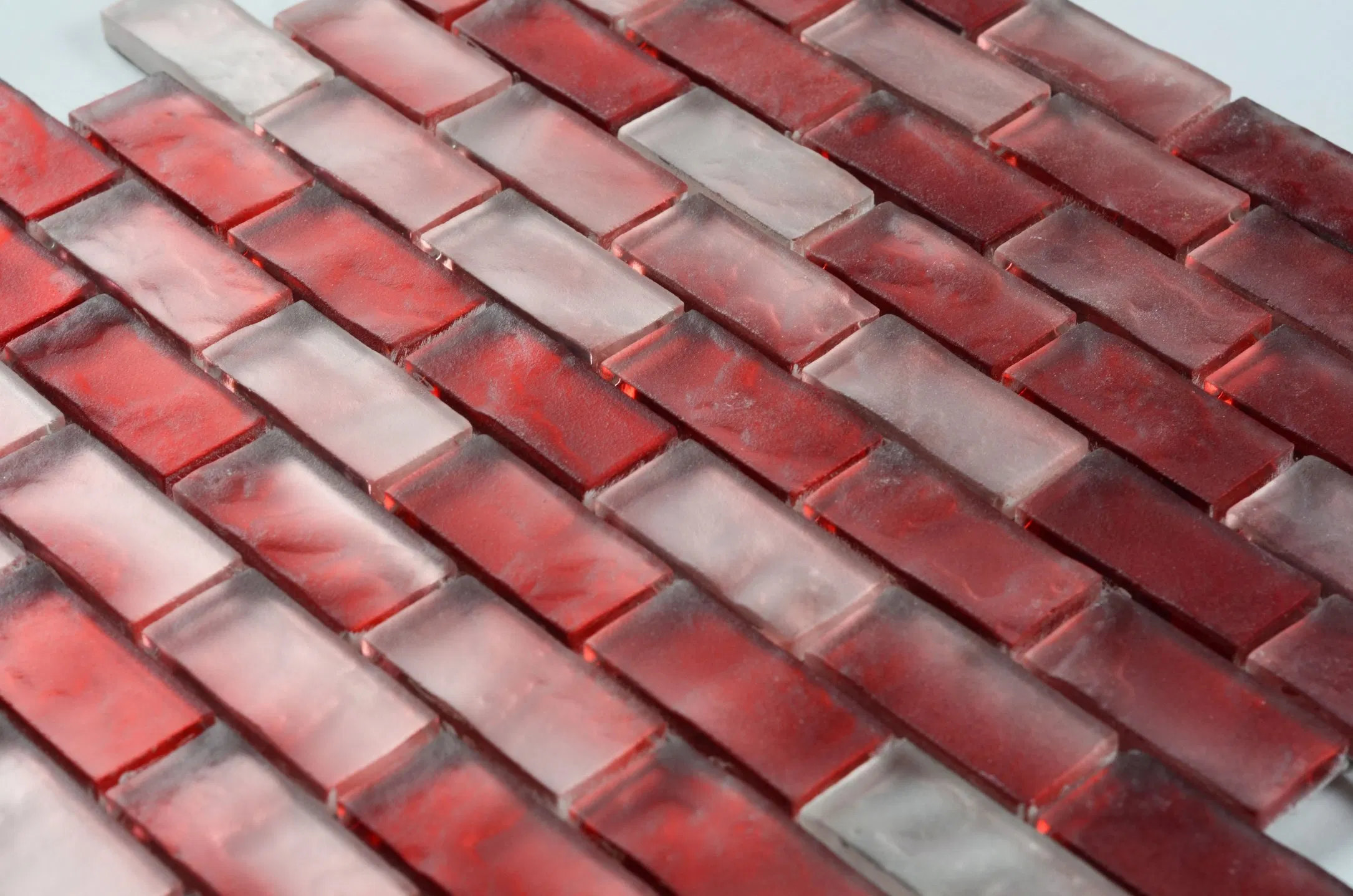 Stone Texture Matt Surface Glass Mosaic Subway Tile Sheets