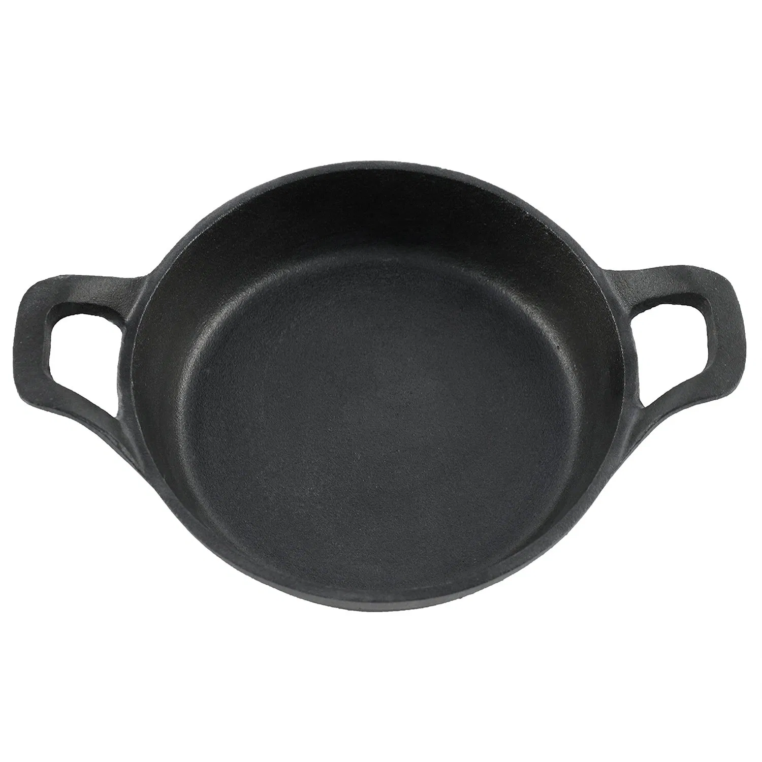 Чугунная сковорода с двумя ручками, предварительно прокаленная