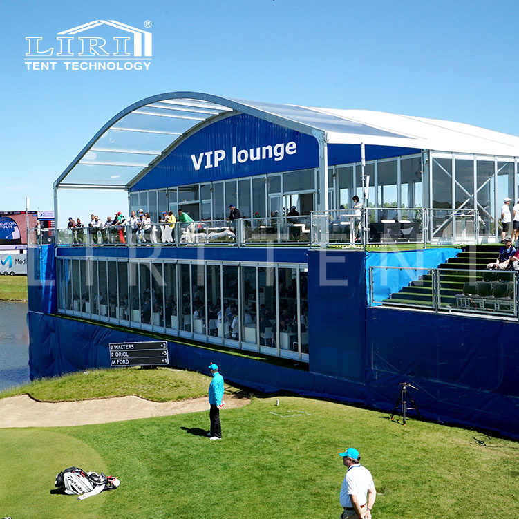 Prefabricated Large Arc Two Floor Decker VIP Lounge Tent Building for Sport Event