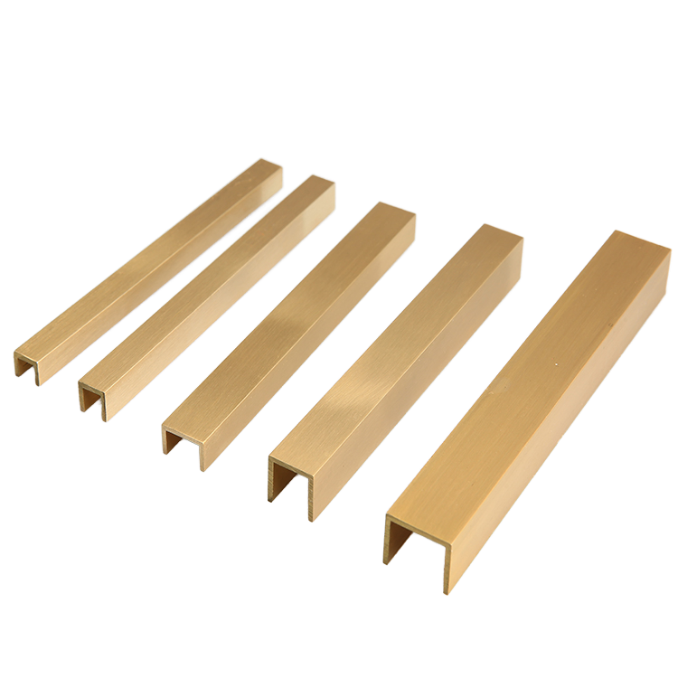 Wall Decoration Brass Strip Metal Inlay Decorative Strip Copper Brass U-Shaped Profile Extrusion Processing