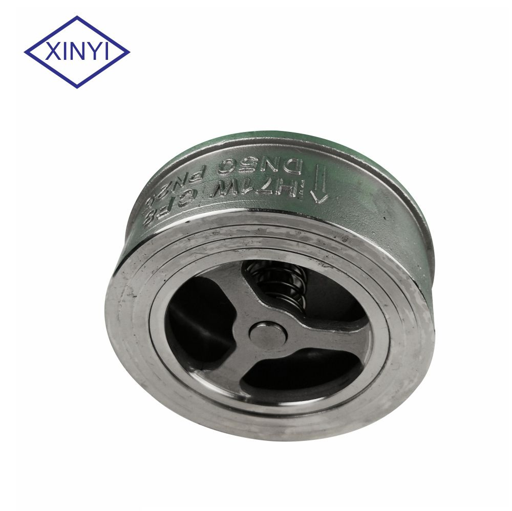 Pn16 H71W-16 SS304 5'' Metal Wafer Spring Check Valve for Dyeing Machine Pipeline Engineering