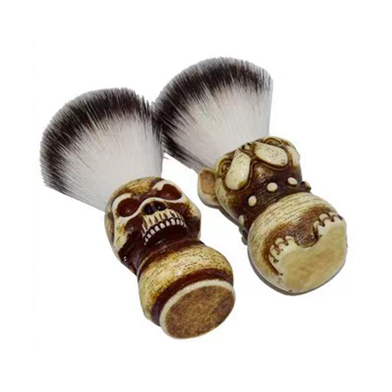 Barber Vegan Grooming 30mm 22mm Shaving Mug Cream Razor Brush Set Legacy Luxury Black Stand Soap DIY Skull Shave Mug Brush