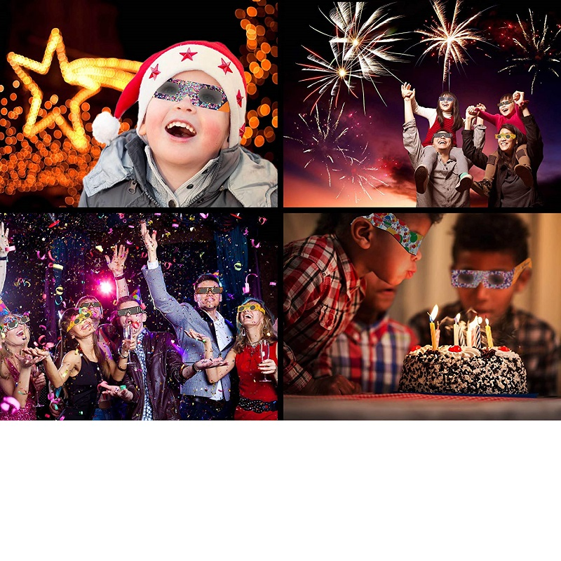 Factory Hot Sell Customized Printed Cardboard 3D Firework Diffraction Glasses