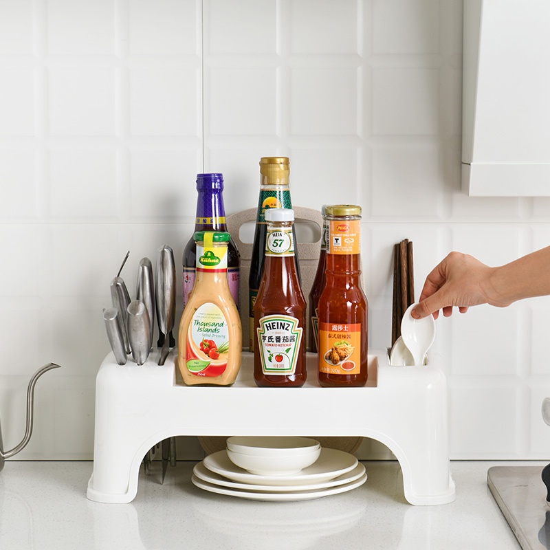 Полка для кухонного шкафа, пластиковая, 2-х ярусная