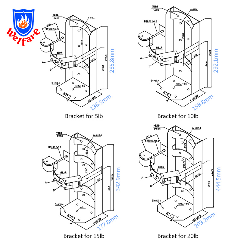 Fire Extinguisher Heavy Duty Steel Vehicle Brackets