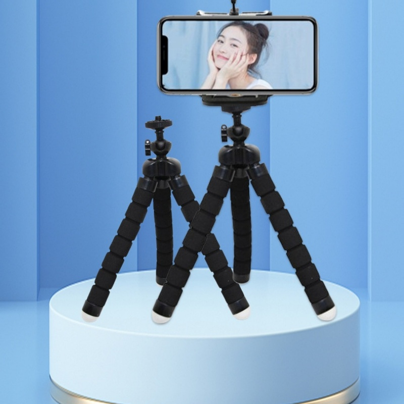 Universal Tripod Stand with Bluetooth Selfie Shutter Phone Holder for Live Streaming