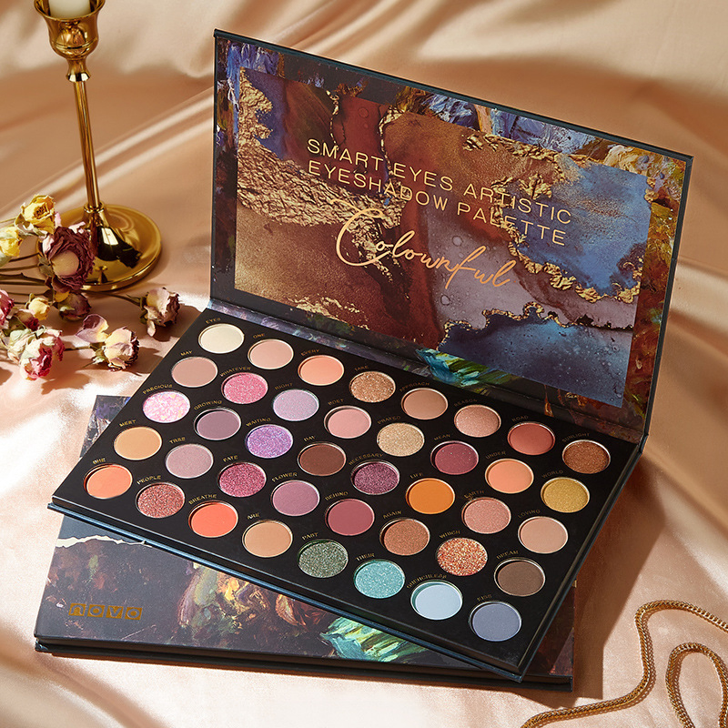 40 Color Eye Makeup Tray Full Set Daily Light Makeup Earth Color Eyeshadow