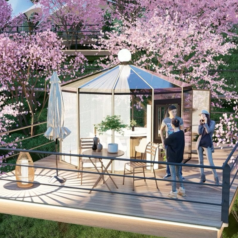 Premium Aluminum Outdoor Prefabricated Restaurant Aluminum Alloy Frame and PC Board Roof Panels Restaurant