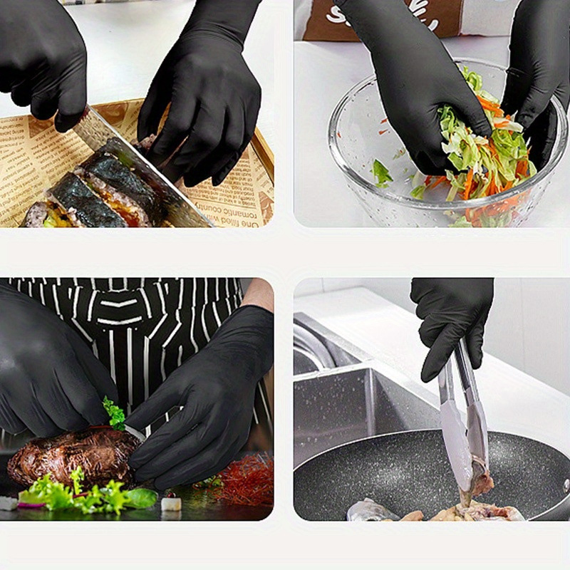 Disposable Nitrile Gloves, Food Grade Nitrile Gloves, Acid & Oil Resistant Gloves, Latex Free, Heavy Duty Gloves for Cleaning, Kitchen, Industrial Use