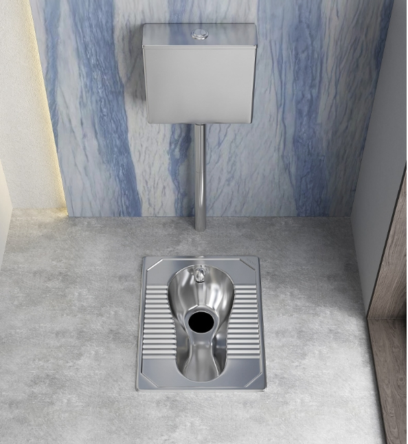 Factory Direct Sales Bar High Speed Rail Project Public Area 304 Stainless Steel Squat Toilet