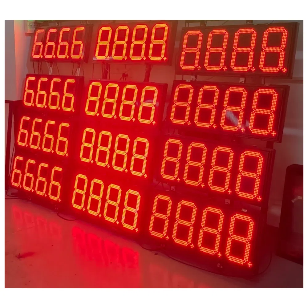 Outdoor Digital 7 Segment Price 12inch LED Petrol Displays for Gas Station