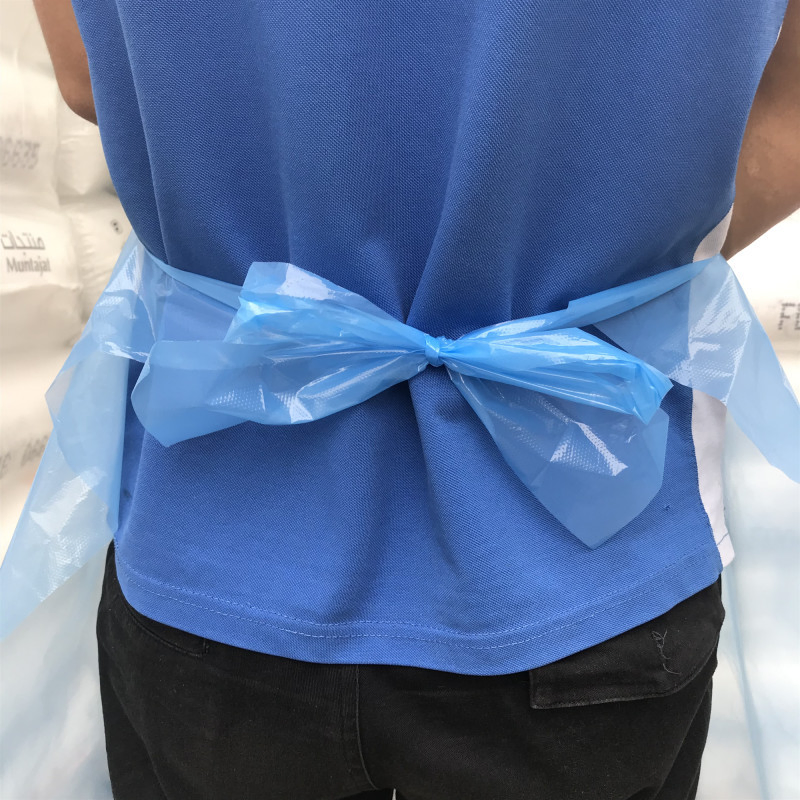 Durable Very Strong No Sleeves Disposable HDPE LDPE Plastic PE Apron for Cleaning