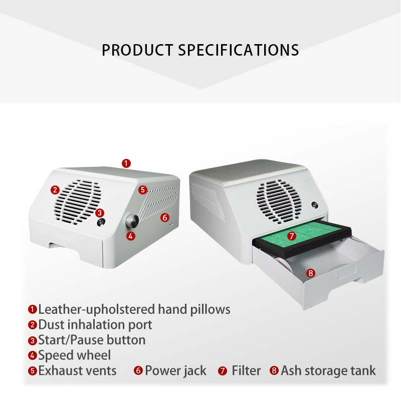 120W Professional Powerful Vacuum Cleaner Manicure Nail Dust Extractor for Salon DIY