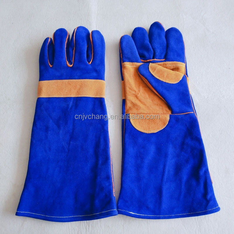 Premium Heat Resistant Cowhide Leather BBQ Mitts with Custom Logo