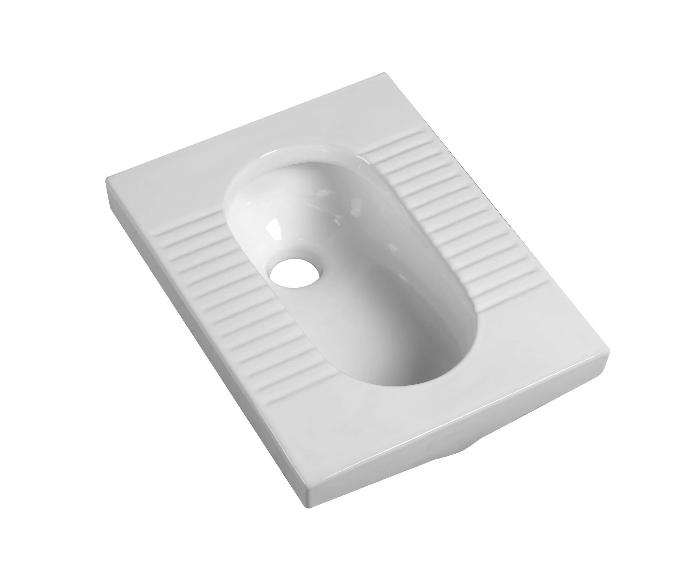 Factory Wholesale Price Ceramic Rectangle Shape Squat Toilet Bathroom White Color Wc Squatting Pan Without Trapway