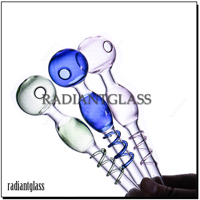 4 Inches Twisted Silk Straight Pot Pyrex Oil Burner Pipe