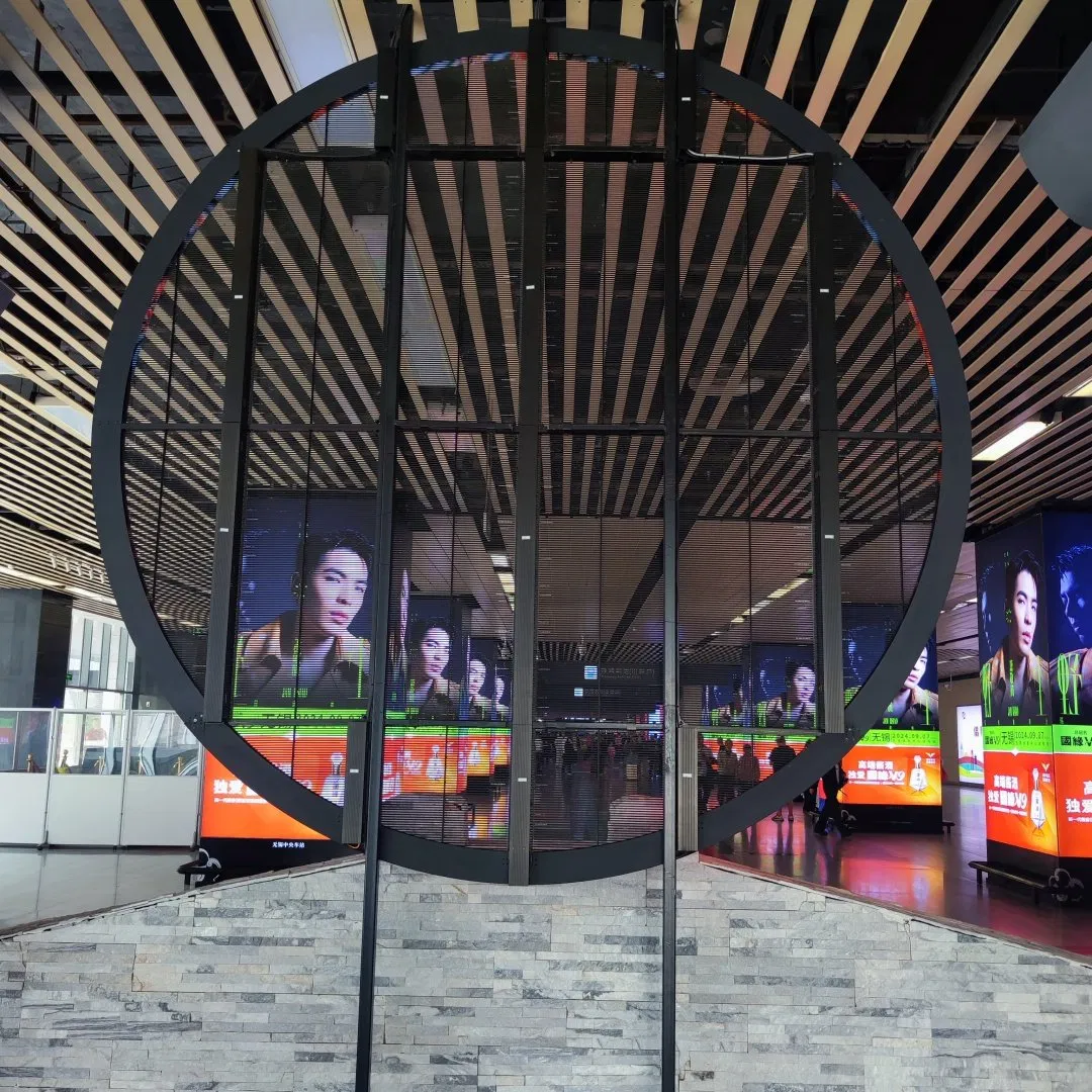 HD Indoor P3.91*7.82 Glass Window Transparent LED Display Screen for Mall Advertising