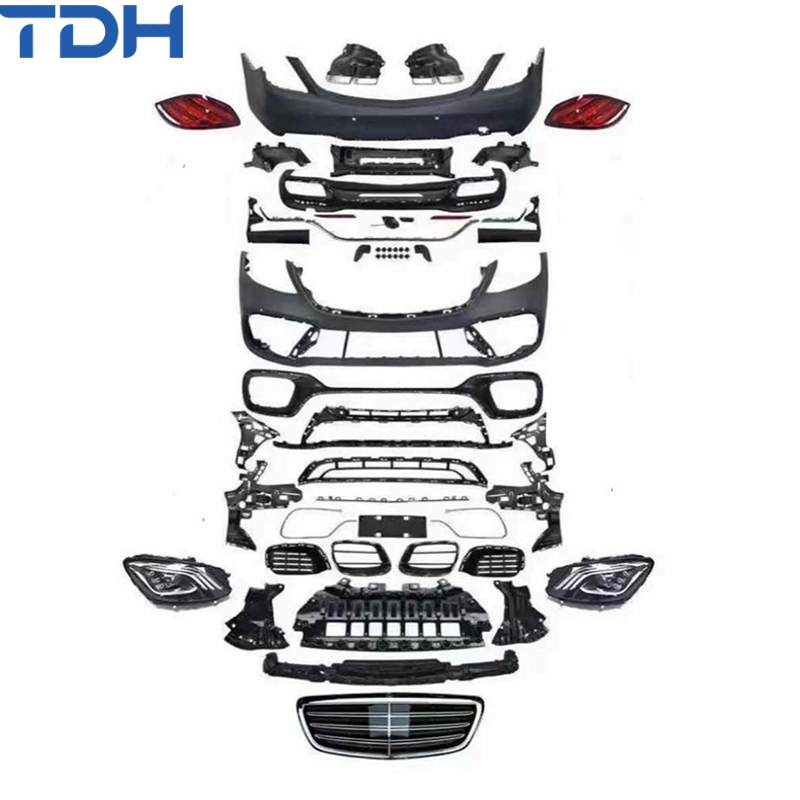 Полный комплект обвеса Mercedes-Benz S-класс W222 (2019+) в стиле S63 AMG с фарами и фонарями