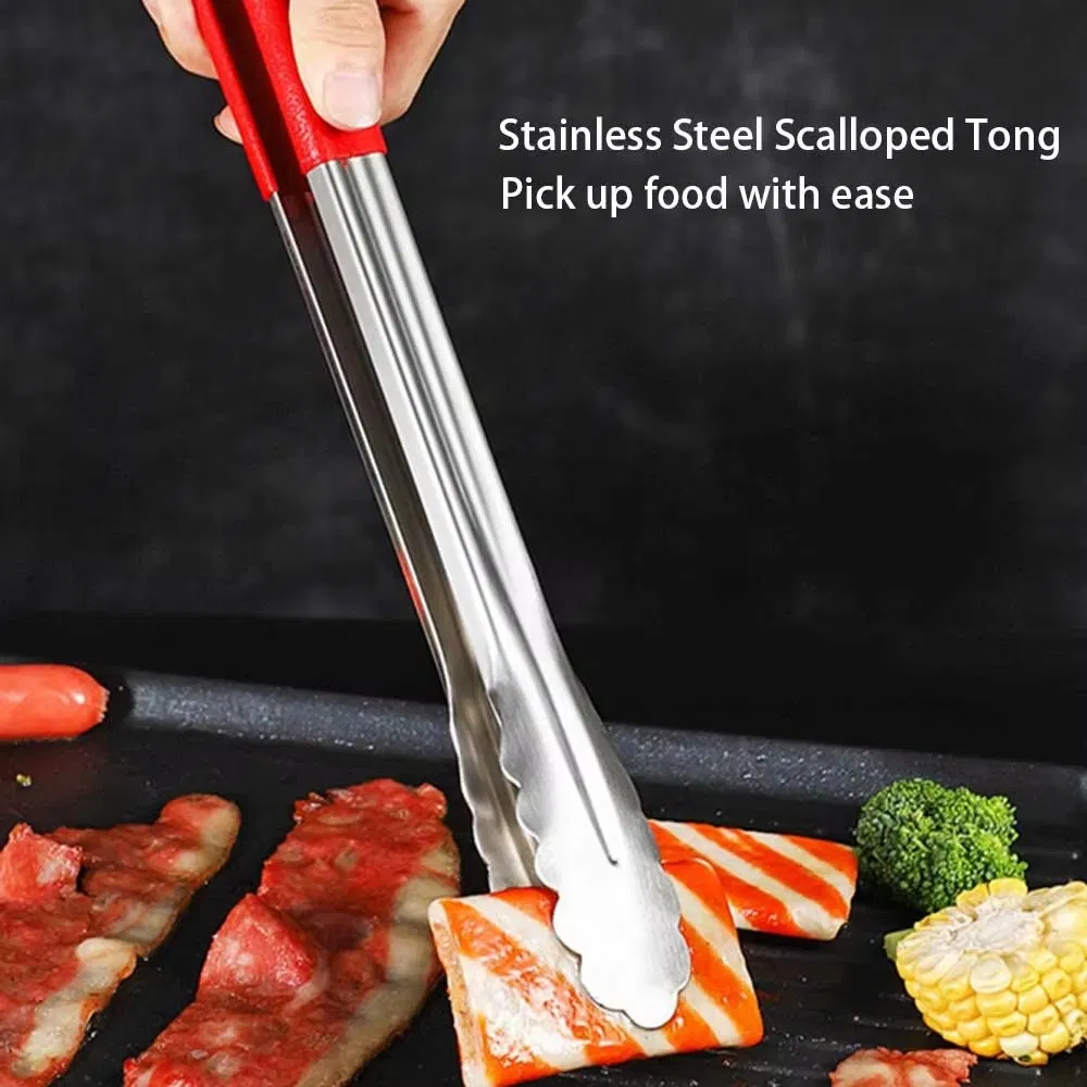 Stainless Steel Kitchen Gadgets Utensils Set-Buffet Food Serving Clip Salad Tongs BBQ Tongs