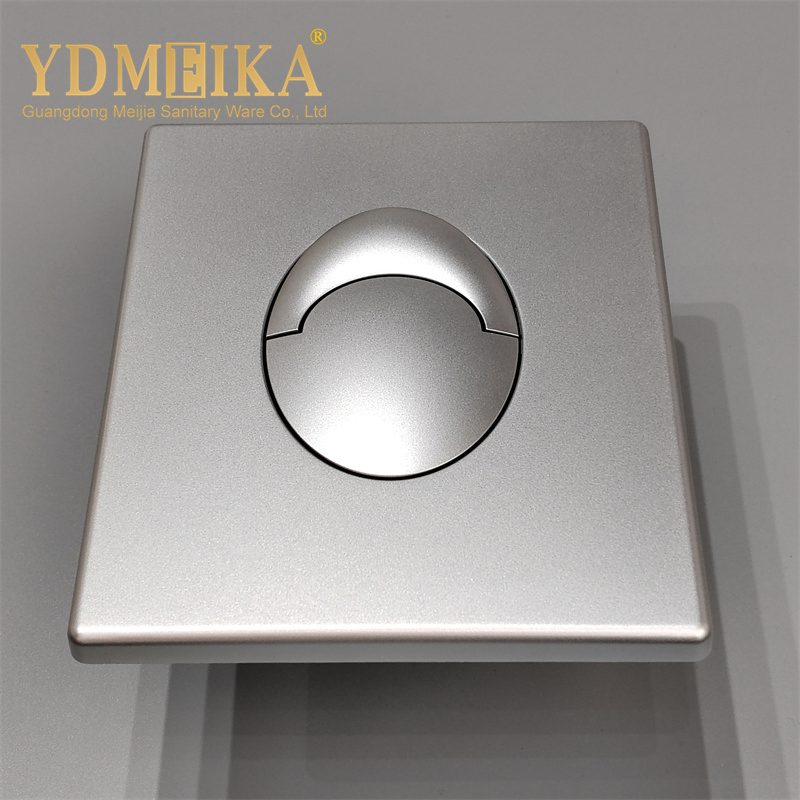 Wall Mounted Concealed Cistern Matt Chrome Silver Dual Square Push Button Panel