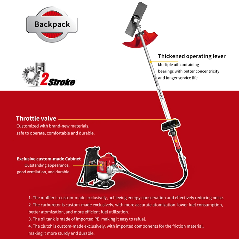 Qy-8415b 1.5kw 10500r/Min Powerful Backpack Portable Wireless Gasoline Lawn Mower