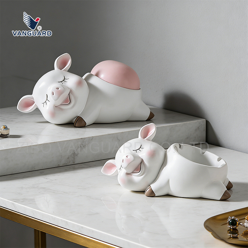 Cute Animal Design Storage Box Resin Ashtray Custom Resin Statue for Home Decoration