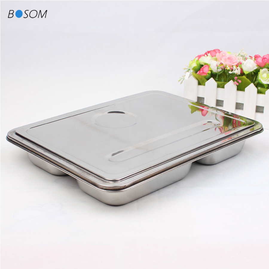 Stainless Steel Food Tray with Cover Grade 304 Cooking Spatula/Kitchen Utensils & Cookware 28.2*22*4.4cm