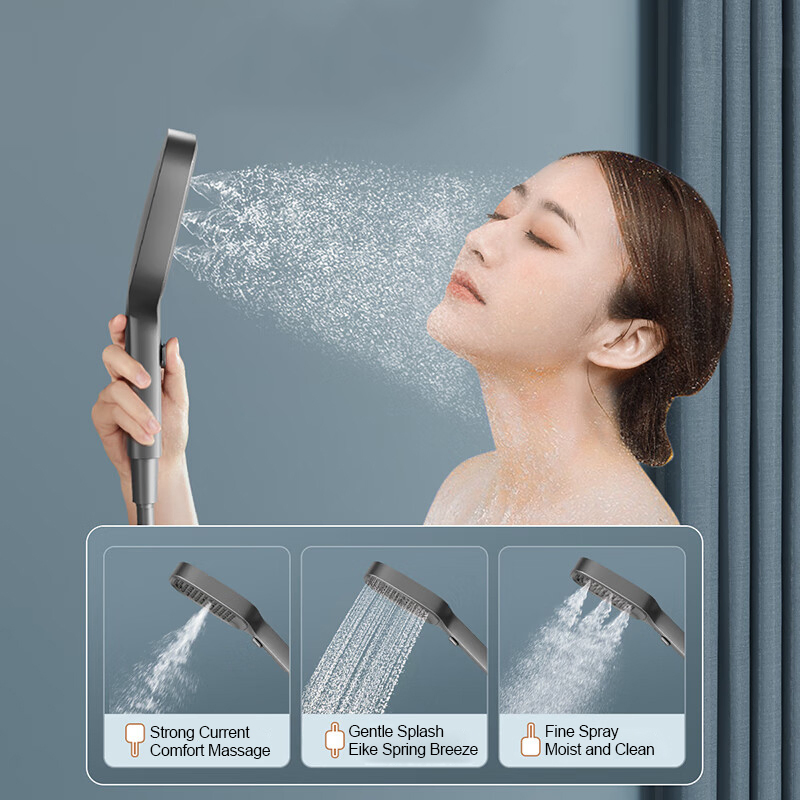 Tiktok Trend Piano Key Thermostatic Shower Set Rainfall LED Digital Display Bathroom Shower Mixer Set