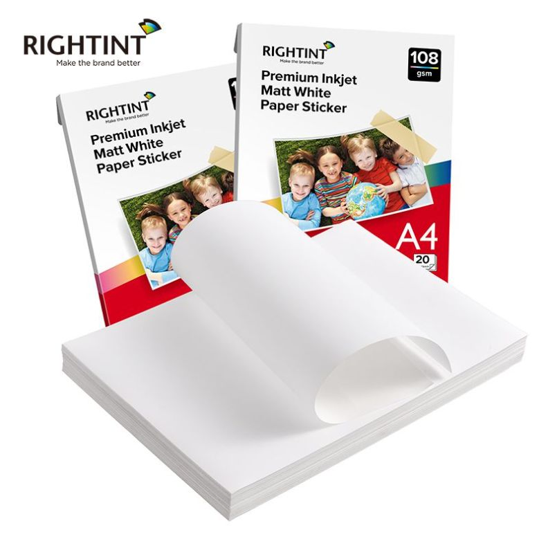 Glassine Sticker Rightint Carton A4, OEM Labels Adhesive Photo Paper