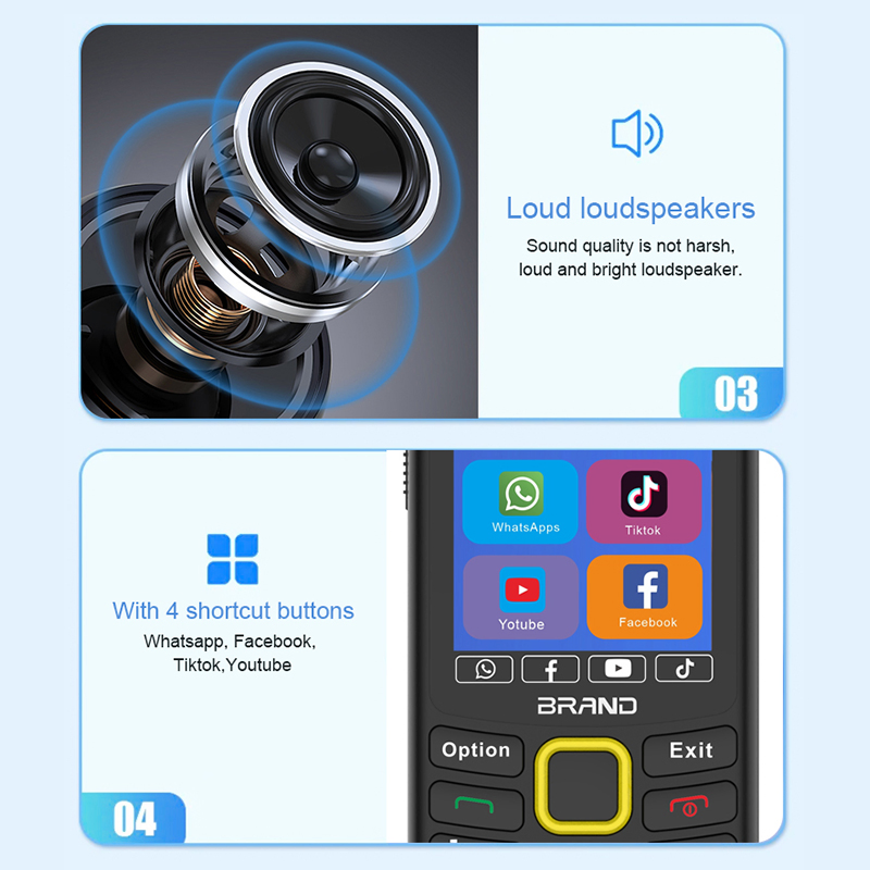 Мини-смартфон Android 2.8 дюйма 4G, кнопочный телефон