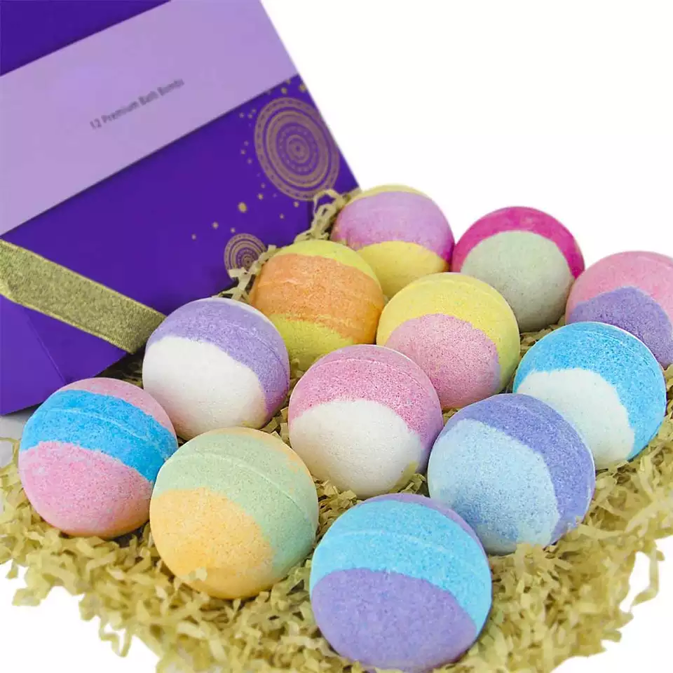 Factory OEM Organic Bath Fizzy Shea Butter Bath Bombs Natural Essential Oil Sea Salt Bath Balls