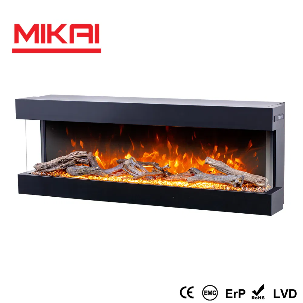 Wholesale Built-in High-End Modern 3 Side View Hybrid Flame Living Room Decorating Built in Electric Fireplace