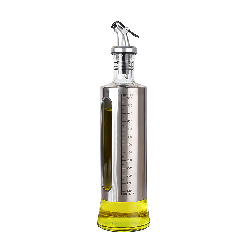 Wholesale Tainless Steel Home Kitchen Leak-Proof Glass Oil Jug Vinegar Oil Bottle