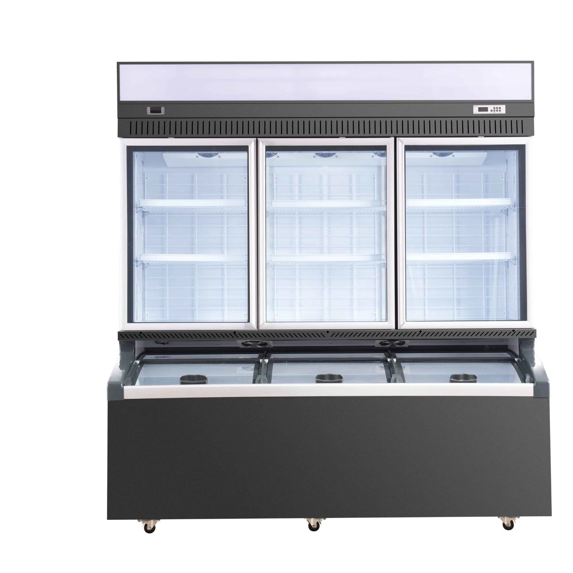 Commercial All-in-One Air-Cooled Frost-Free Glass-Door Mobile Ice Cream Freezer
