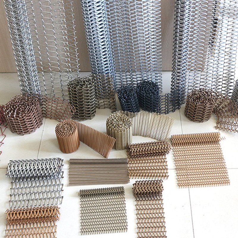 Decorative Space Divider Interior Gold Color Cooper and Brass Multi-Color Metal Chain Link Lightweight Metal Coil Drapery Aluminum Screen Curtain for Home